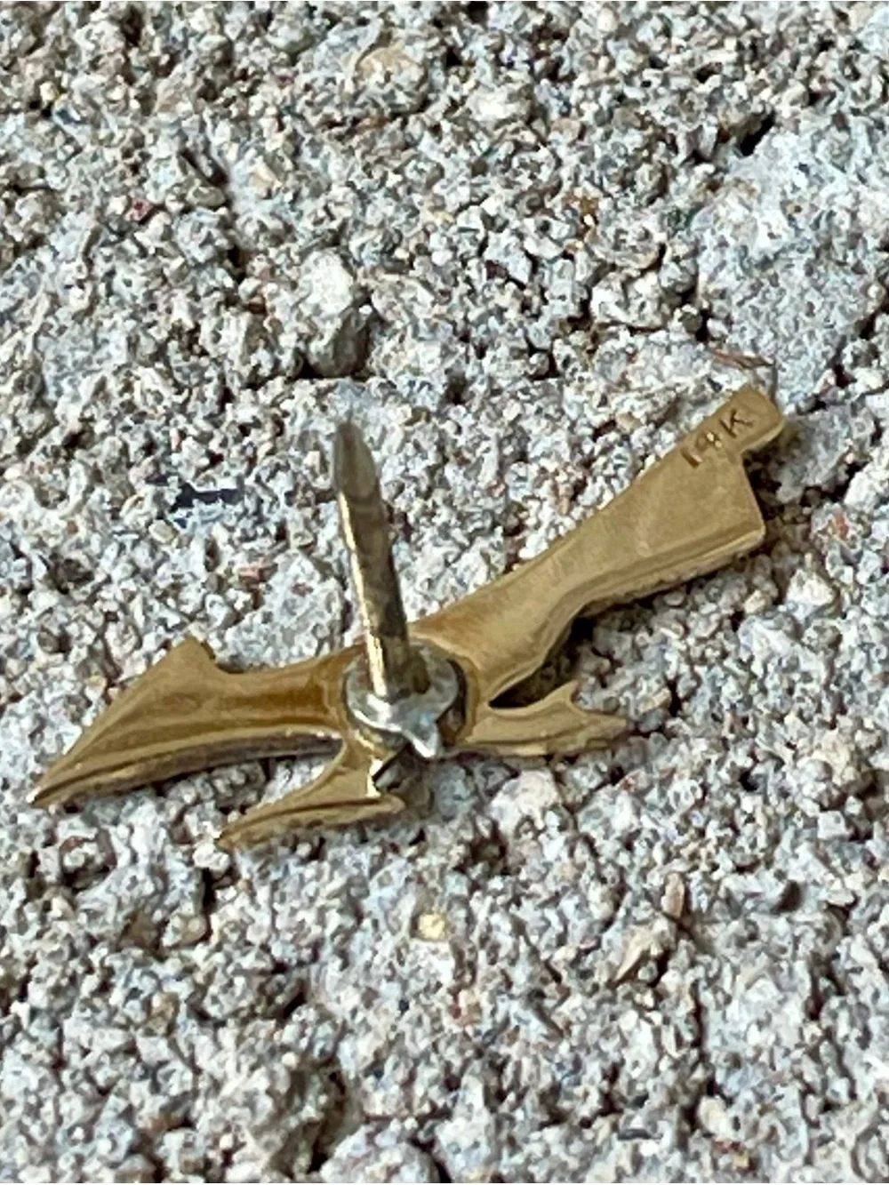 Retired James Avery 14K Gold Roadrunner Tie Tack Lapel Pin Vintage Rare